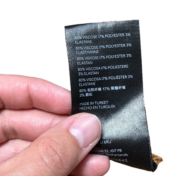 Anthropologie Puff Sleeve Abstract Animal Print Turtleneck Long Sleeve Top US XS - Picture 7 of 11